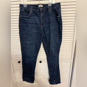Women's Straight Leg Jeans - Dark Blue